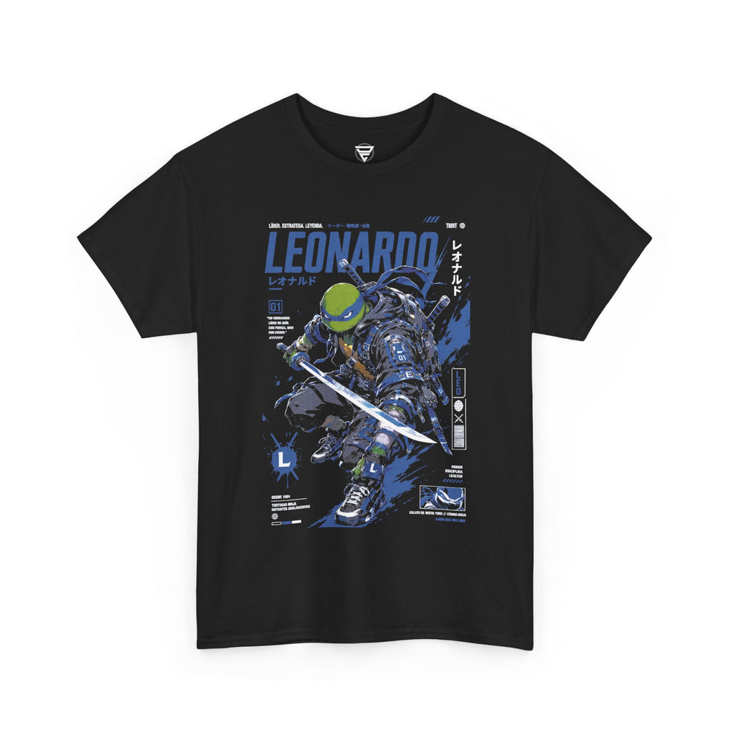 Mutant Ninja Turtle Arcade Graphic Tee — 'Leonardo' Retro Cyber Skate Design