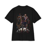 Basketball Hero T‑Shirt — Superhero Player Lifting Teammate Graphic