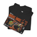 Mutant Ninja Turtle Arcade Graphic Tee — 'Miguel Angel' Retro Cyber Skate Design
