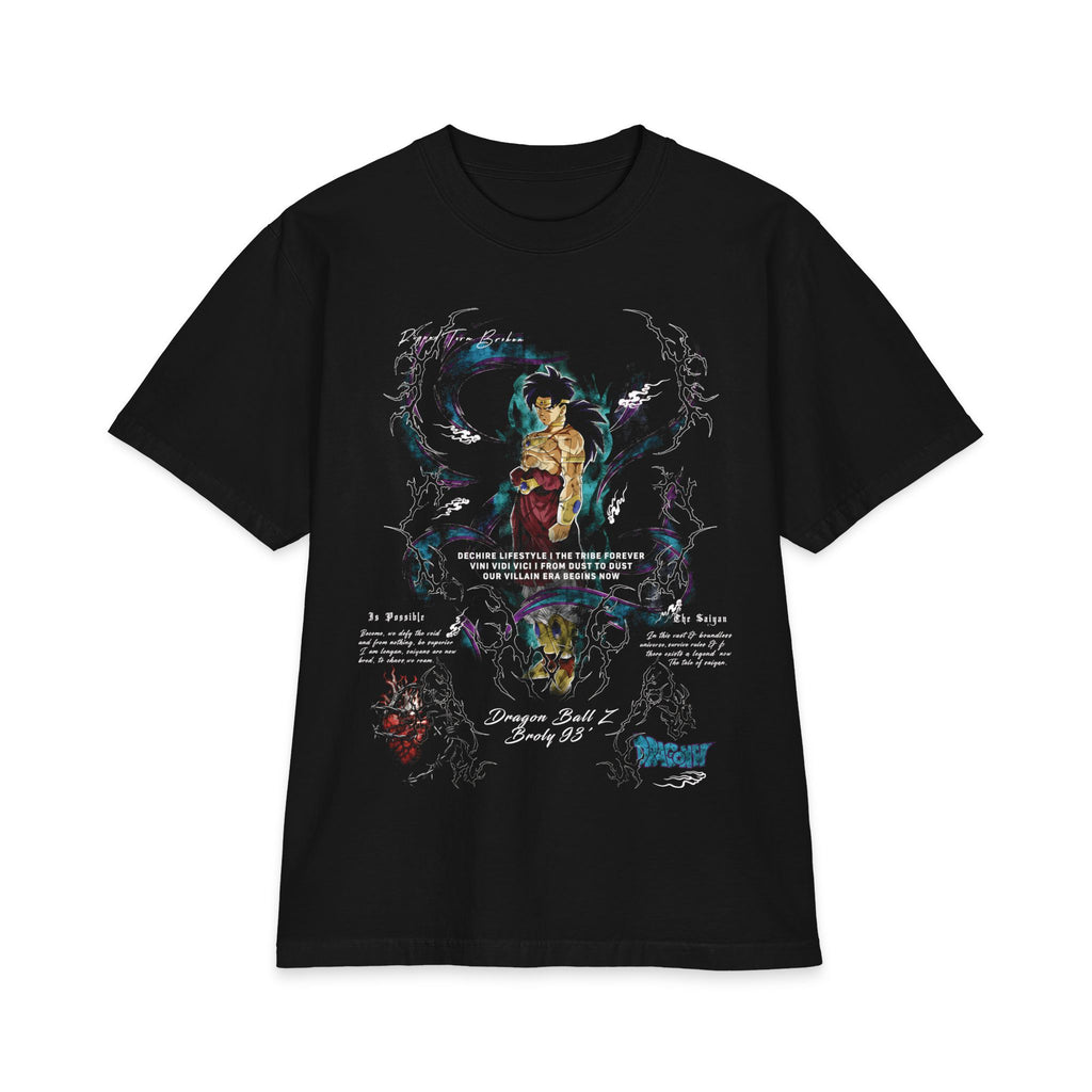 Retro Anime Dragon Graphic T-Shirt — Vintage Martial Hero Illustration