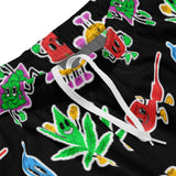 Cartoon mascot character medical cannabis Unisex mesh shorts