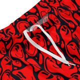 Distorted Smile Red Unisex mesh shorts