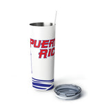 Puerto Rico Skinny Steel Tumbler with Straw, 20oz
