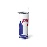 Puerto Rico Skinny Steel Tumbler with Straw, 20oz