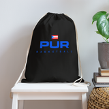 PUR Basketball Cotton Drawstring Bag - black