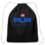 PUR Basketball Cotton Drawstring Bag - black