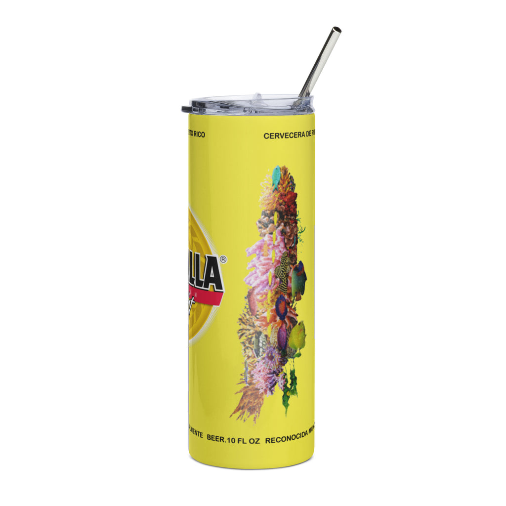 Medalla Yellow/Black Stainless steel tumbler